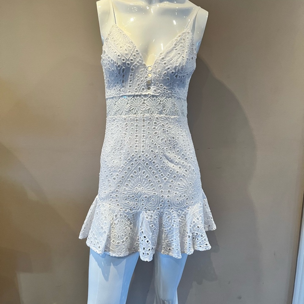 White Lace Mini Dress